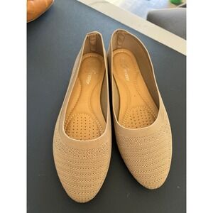 Forever‎ Tan Knit Pointed Toe Ballet Flats Women's Size 7